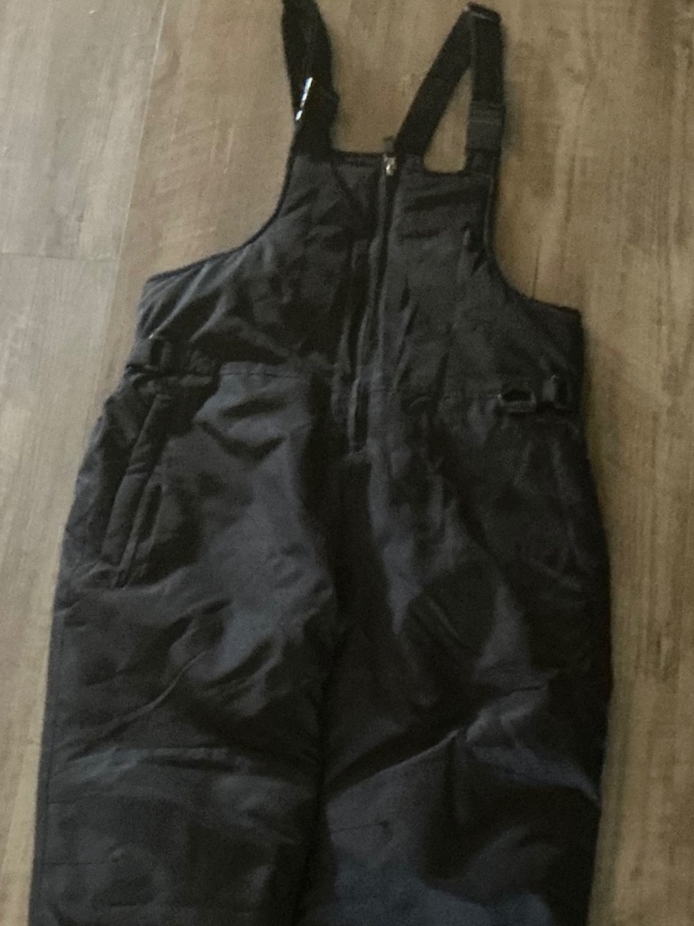 black Class Club insulated winter snow bib overalls, size 8